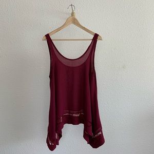 Dark red Free People flowy tank top